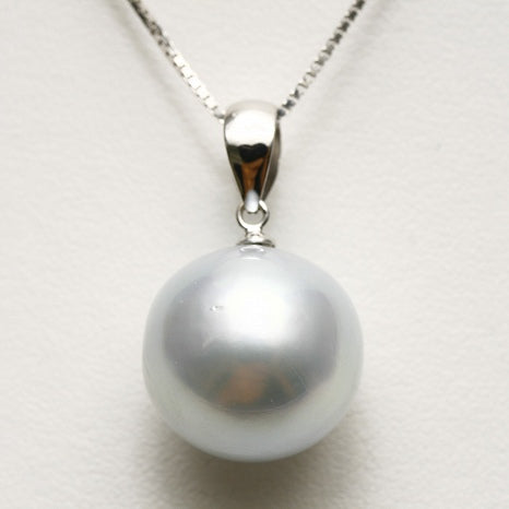 7600円 南洋白蝶真珠パールペンダントトップ 15mm シルバーカラー K18WG製 f0703nt04 – eiho pearl