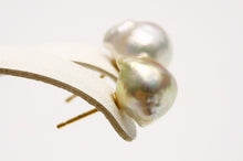 画像をギャラリービューアに読み込む, アコヤ真珠パールピアス　9.0-9.5mm　ナチュラルマルチカラー　K18製　e0719ing03
