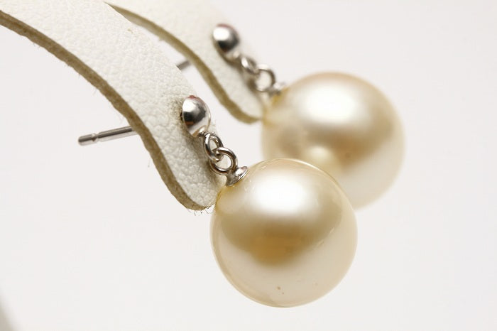アコヤ真珠パールブラピアス 10.5-11.0mm 無調色 ホワイトグリーンカラー K14WG製 e0802ing04 – eiho pearl