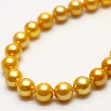 アコヤ真珠パールネックレス　ゴールドカラー　7.5-8.0mm f0526an01