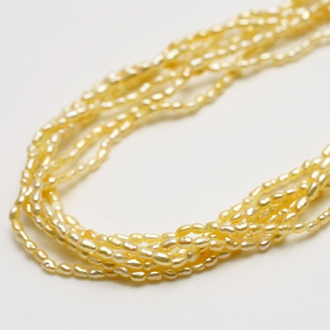 アコヤ真珠パール6連ネックレス　ケシ　1.0-2.0mm　ナチュラルゴールドカラー　f0612an01