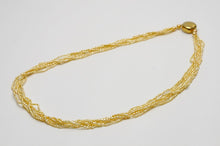 画像をギャラリービューアに読み込む, アコヤ真珠パール6連ネックレス　ケシ　1.0-2.0mm　ナチュラルゴールドカラー　f0612an01
