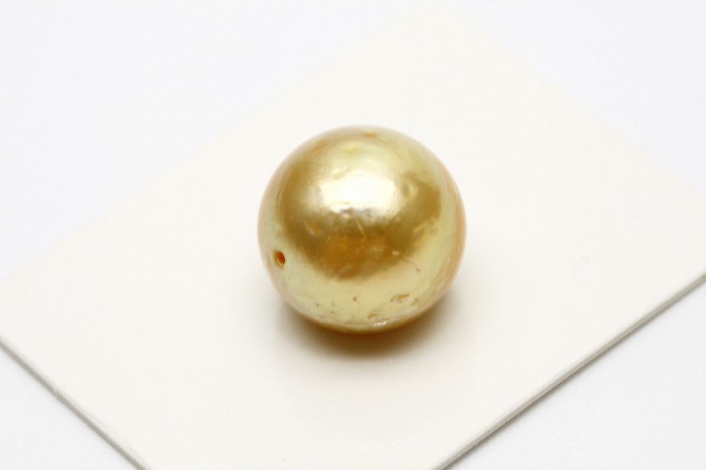 南洋白蝶真珠パールルース　15×14mm　ナチュラルゴールドカラー神戸のパールマニア