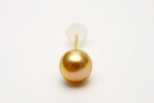 画像をギャラリービューアに読み込む, アコヤ真珠パールピアス　シングルデザイン　7.0-7.5mm　ゴールドカラー　K18製

