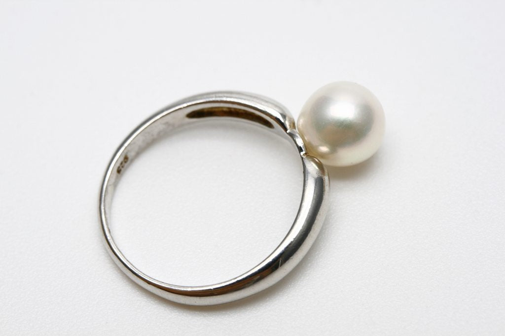 アコヤ真珠パールリング【指輪】 7.0-7.5mm ホワイトピンクカラー