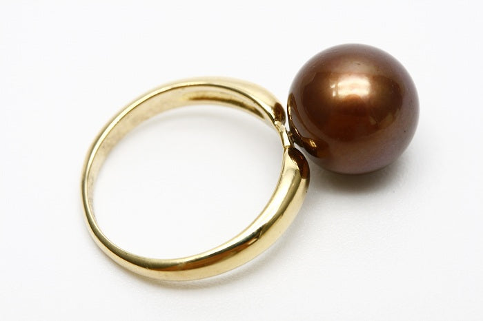 タヒチ黒蝶真珠パールリング【指輪】 10mm チョコレートカラー – eiho