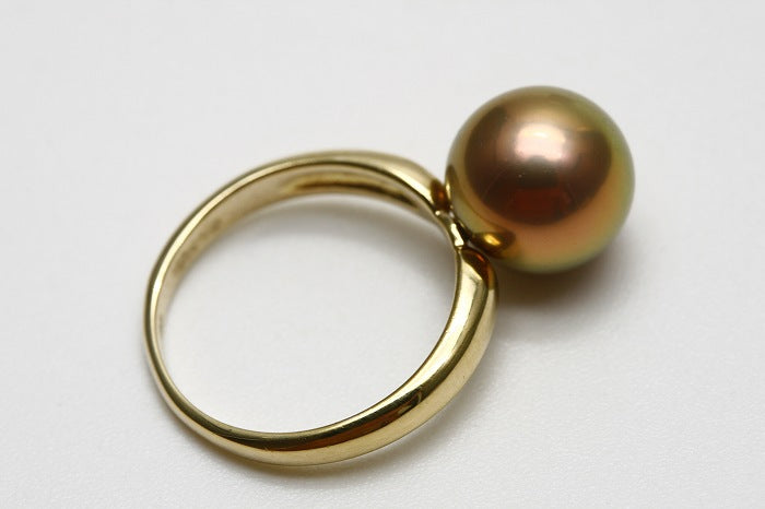 淡水真珠パールリング【指輪】 10mm ブラウンカラー シルバー製リング