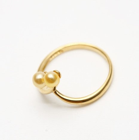 南洋白蝶真珠パールリング【指輪】　3mm　ゴールドカラー　K18製　ej25-0315r05
